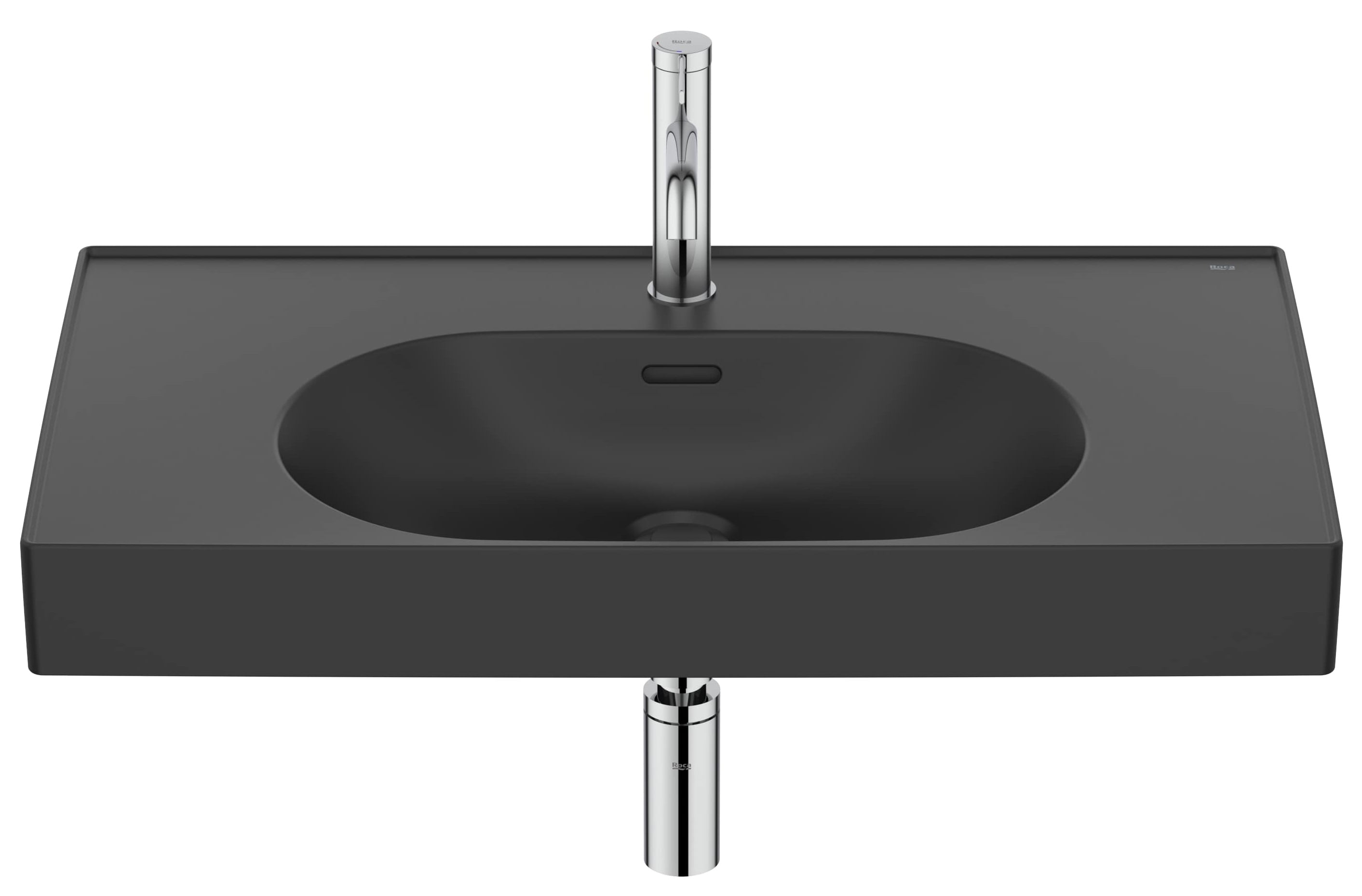 Roca Meridian lavoar 80x46 cm dreptunghiular clasică-mobilier negru A327745080