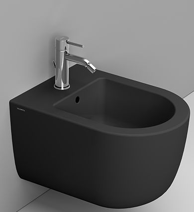 Ceramica Dolomite Mirto Round Short bideu agăţat negru D473681
