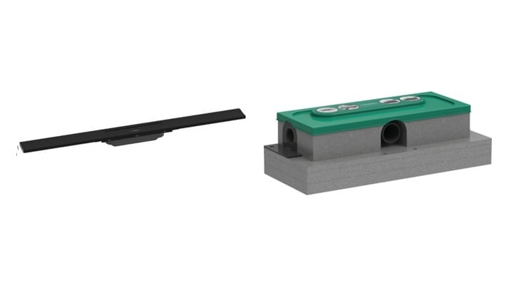 Set element exterior rigolă Hansgrohe Raindrain 56044670, set de montare Hansgrohe uBox Universal 1000180