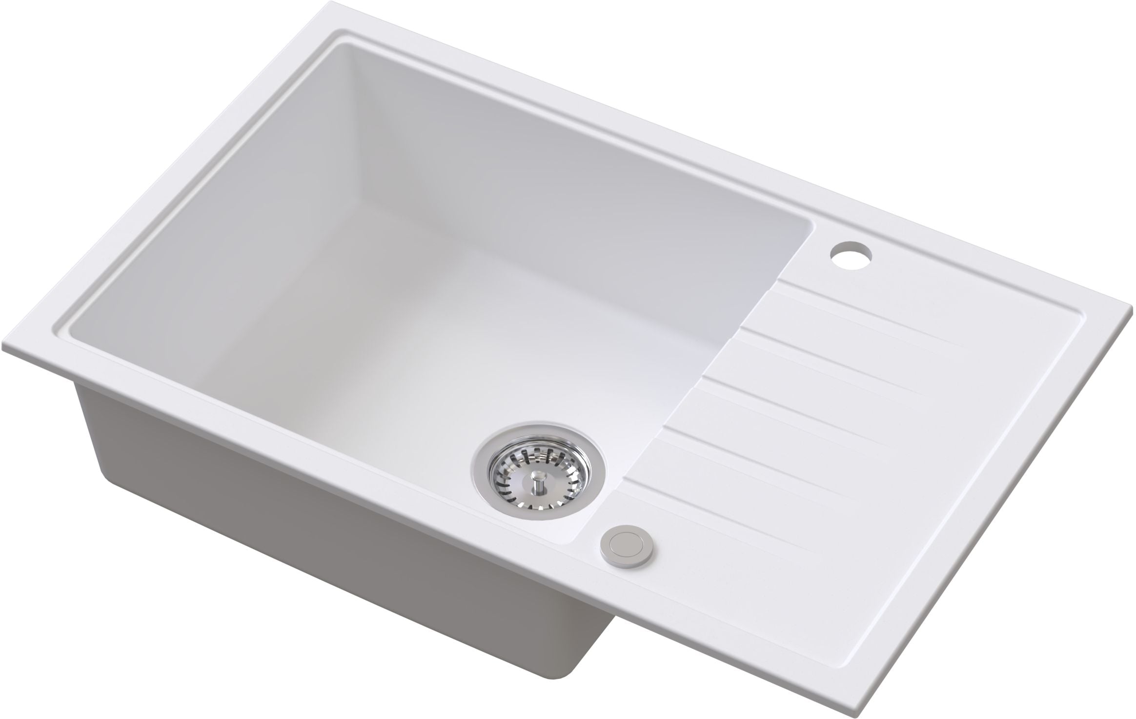 Ruvetti Axel chiuvetă din granit 78x50 cm alb 3001AXWH160XLW