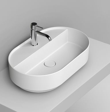 Ceramica Dolomite Noemi lavoar 65x40 cm ovale de blat alb luciu D312001