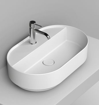 Ceramica Dolomite Noemi lavoar 65x40 cm ovale de blat alb D312041