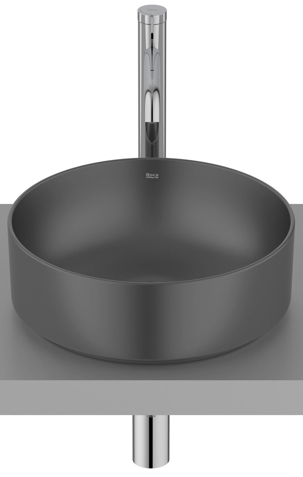 Roca Ona lavoar 37x37 cm rotund de blat negru A32768J080