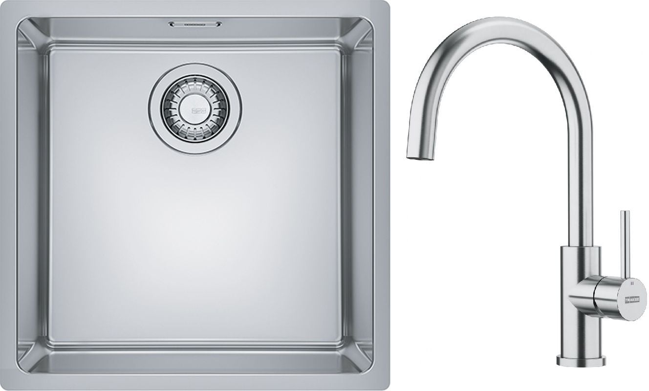 Set chiuveta din otel Franke Maris 122.0543.995, baterie bucătărie Franke Smart Glenda 115.0747.473
