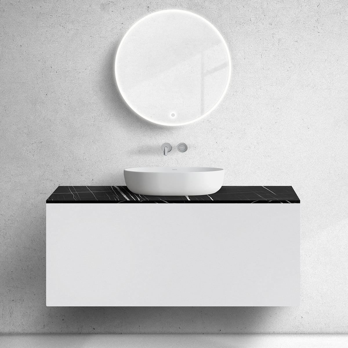 Set dulap Oltens Lun 60035000, blat Oltens Tera 63031990