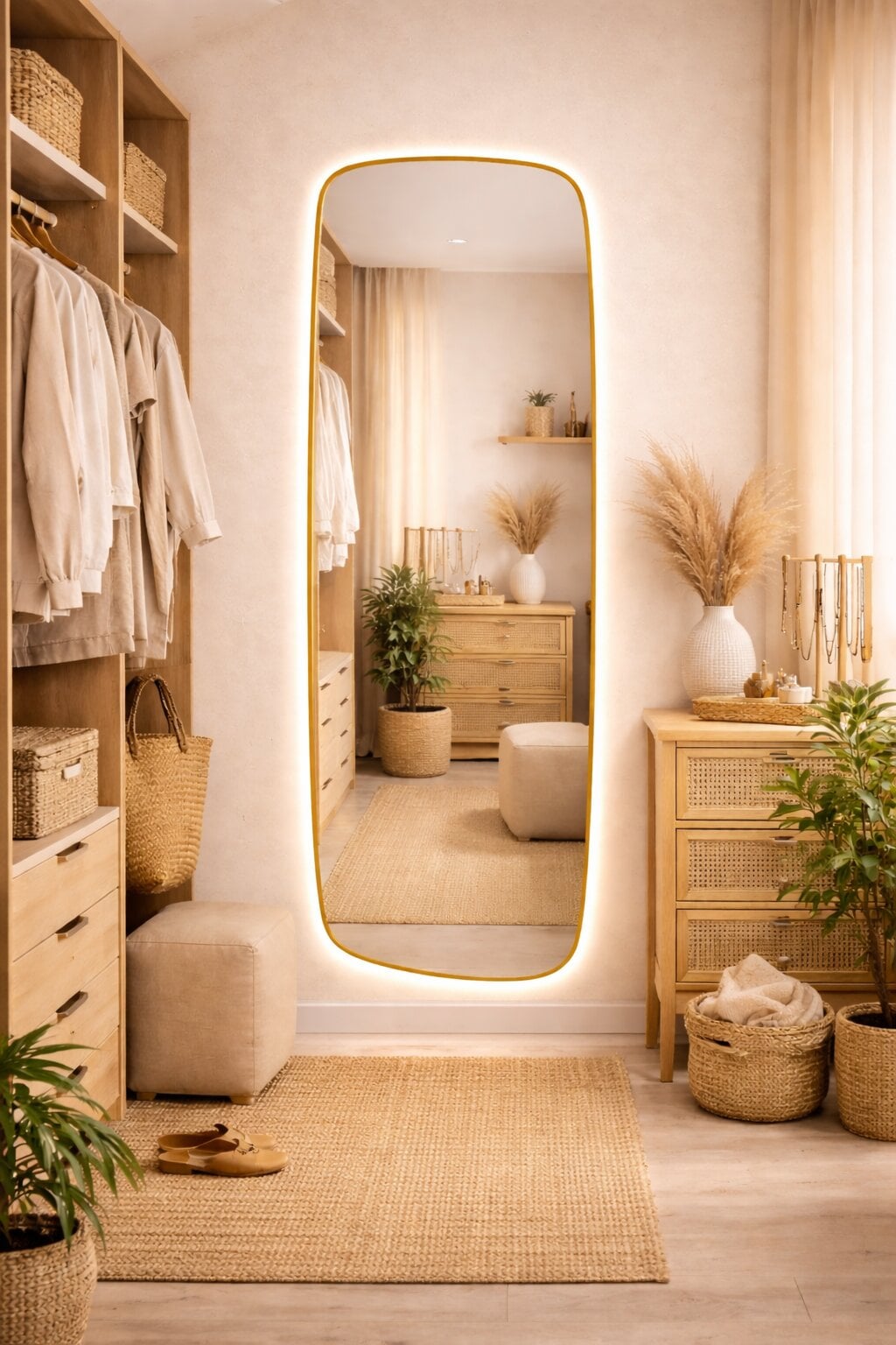 Baltica Design Stone Calm oglindă 50x155 cm cu iluminare auriu 5904107932590