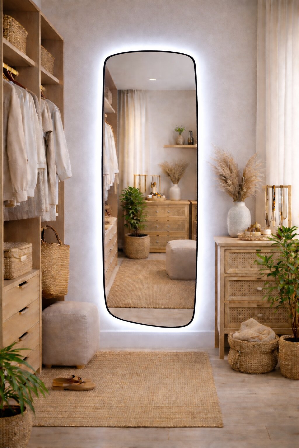 Baltica Design Stone Calm oglindă 50x155 cm cu iluminare negru 5904107932576