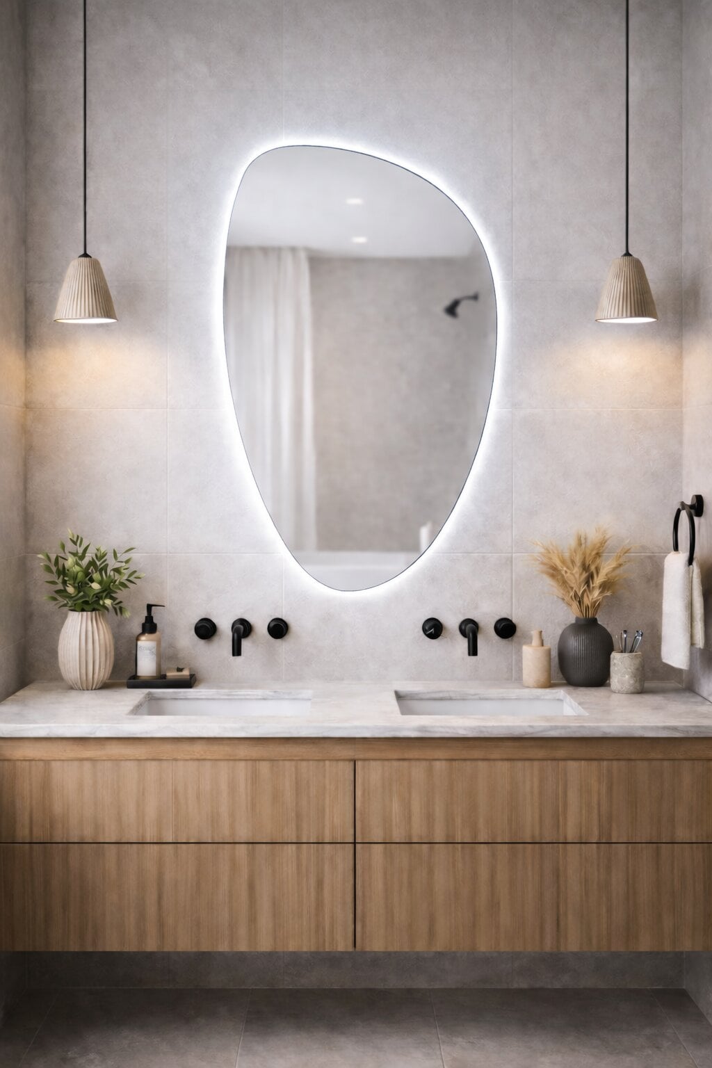 Baltica Design Stone Fluid oglindă 55x92 cm cu iluminare 5904107933122