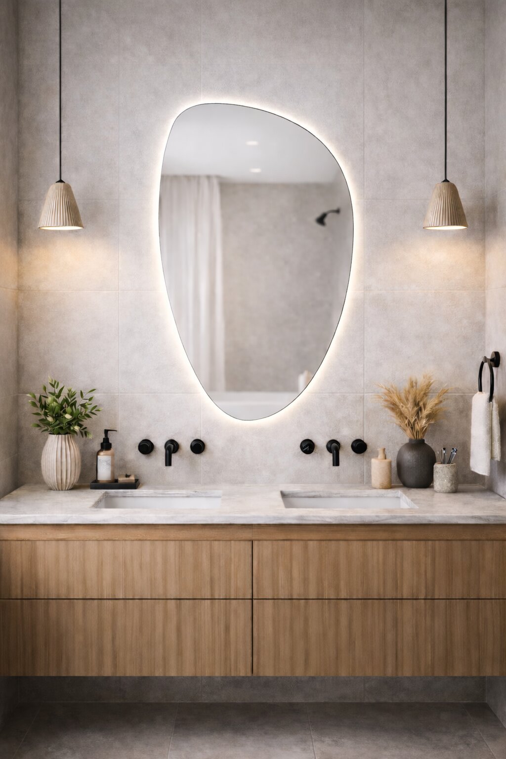 Baltica Design Stone Fluid oglindă 55x92 cm cu iluminare 5904107933108