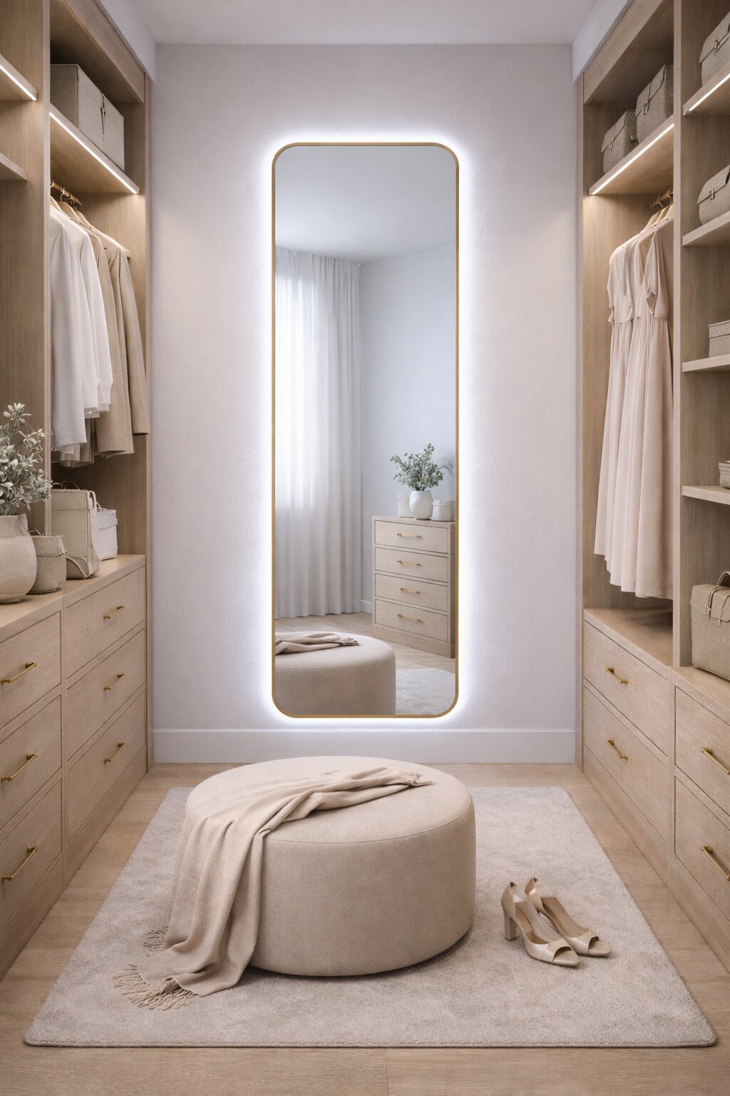 Baltica Design Stone Aura oglindă 50x155 cm cu iluminare auriu 5904107932903