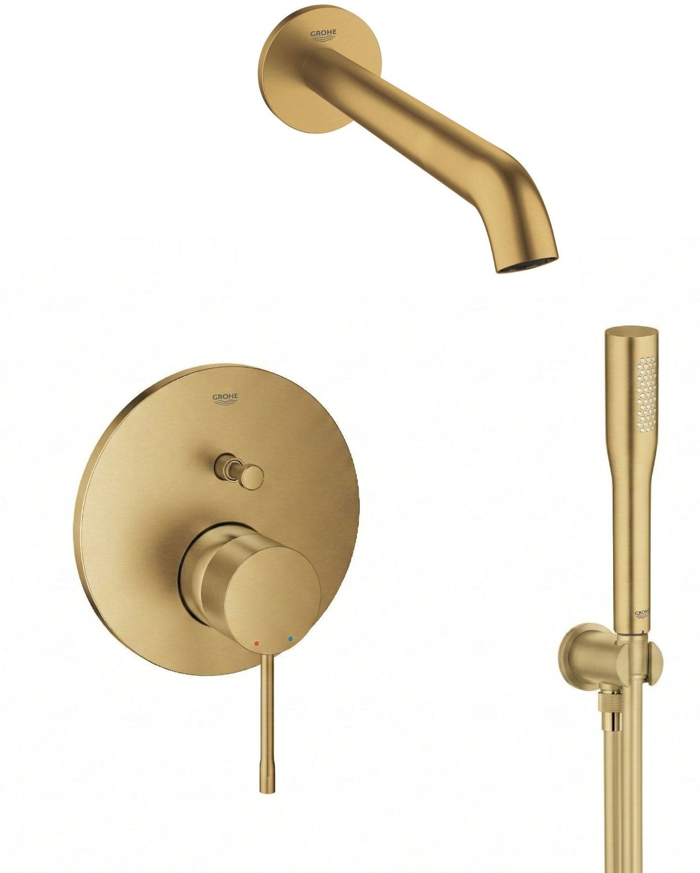 Set baterie cadă-duș Grohe Essence 24058GN1, pipă baterie Grohe Essence 13449GN1, 26658GN0, 27400GN0, 28362GL1