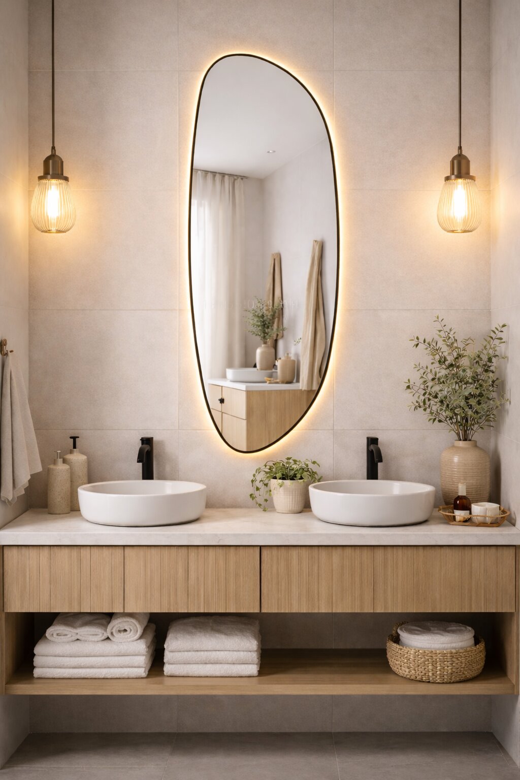 Baltica Design Stone Fluid oglindă 50x155 cm cu iluminare negru 5904107932767