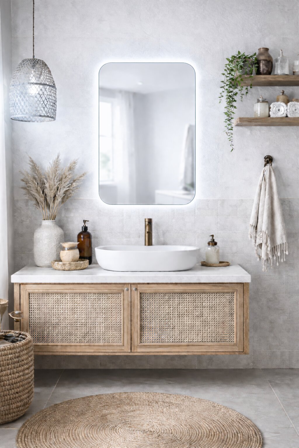 Baltica Design Stone Aura oglindă 60x90 cm cu iluminare 5904107933245