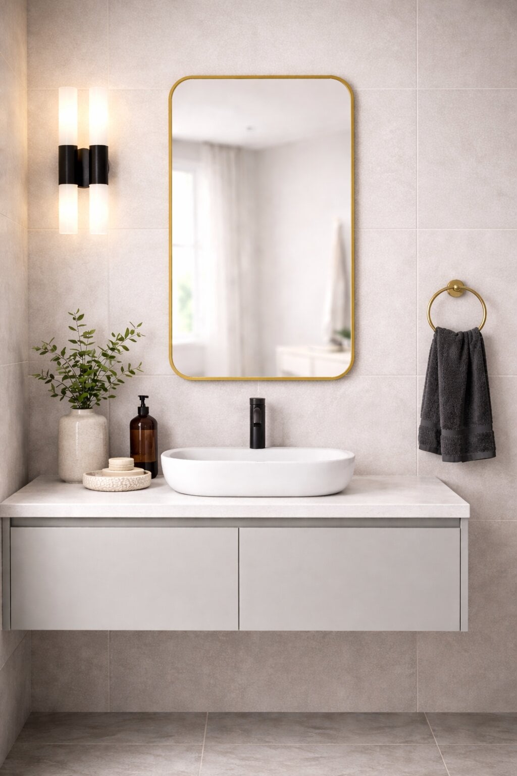 Baltica Design Stone Aura oglindă 60x90 cm auriu 5904107932972