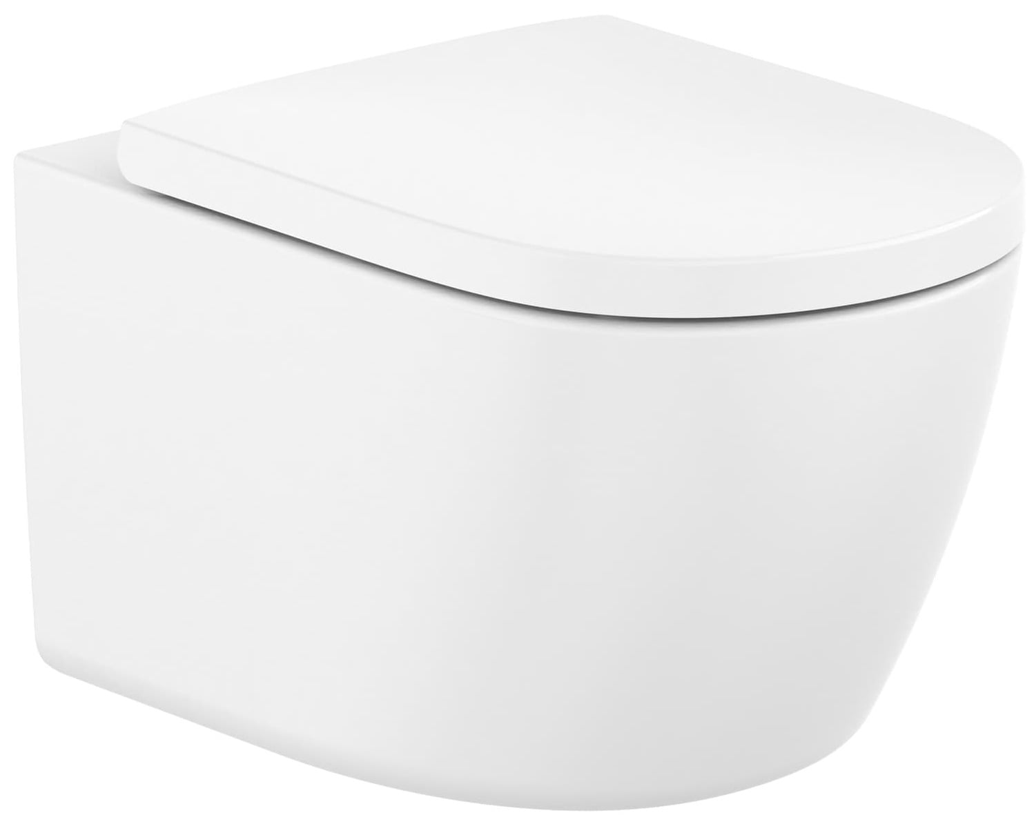 Roca Meridian set vas și capac agăţat fără margine cu spălare turbionară alb lucios A34H741000