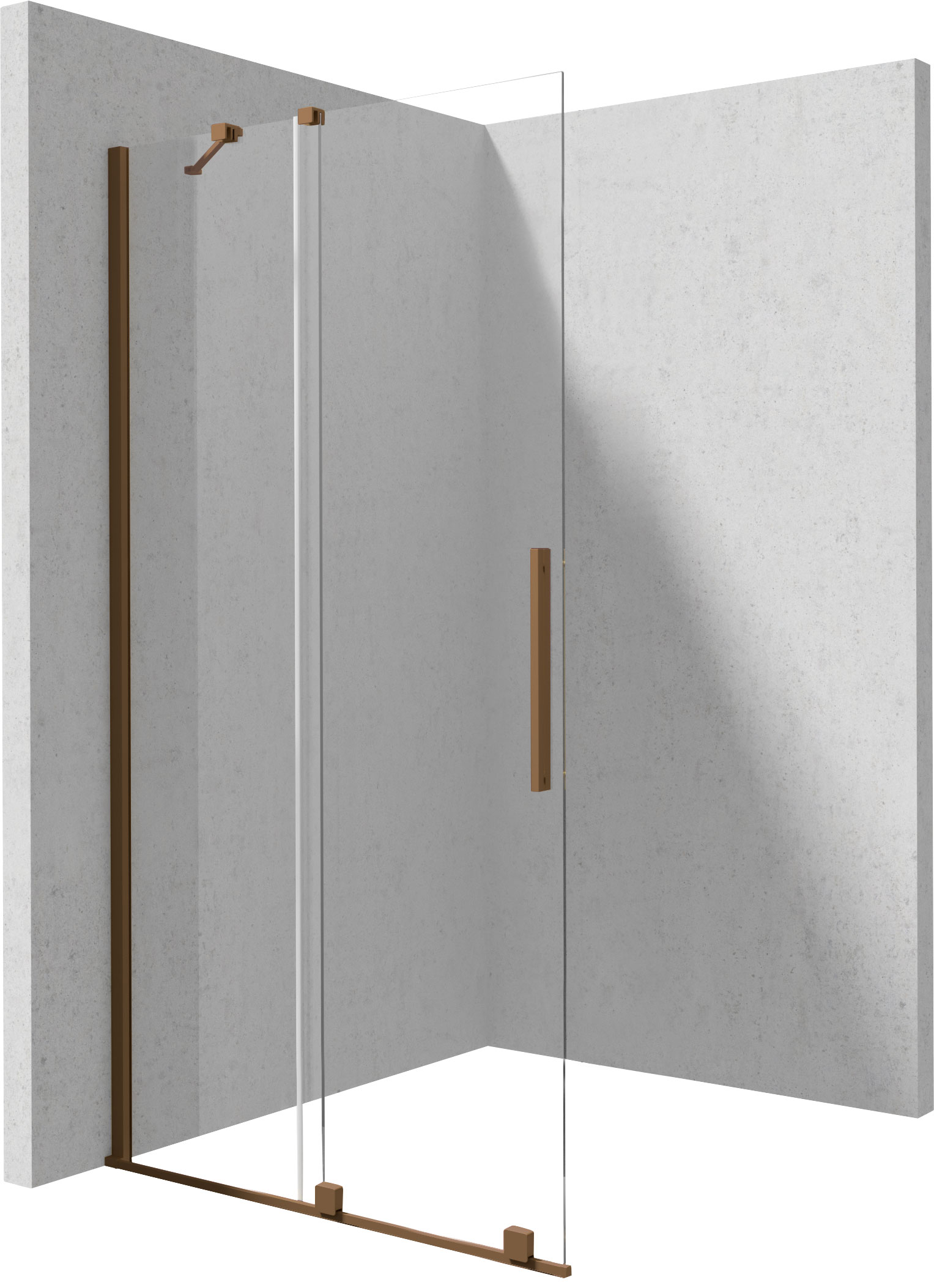 Deante Prizma perete cabină de duș walk-in 140 cm maro periat/sticla transparentă KTJ_C34R
