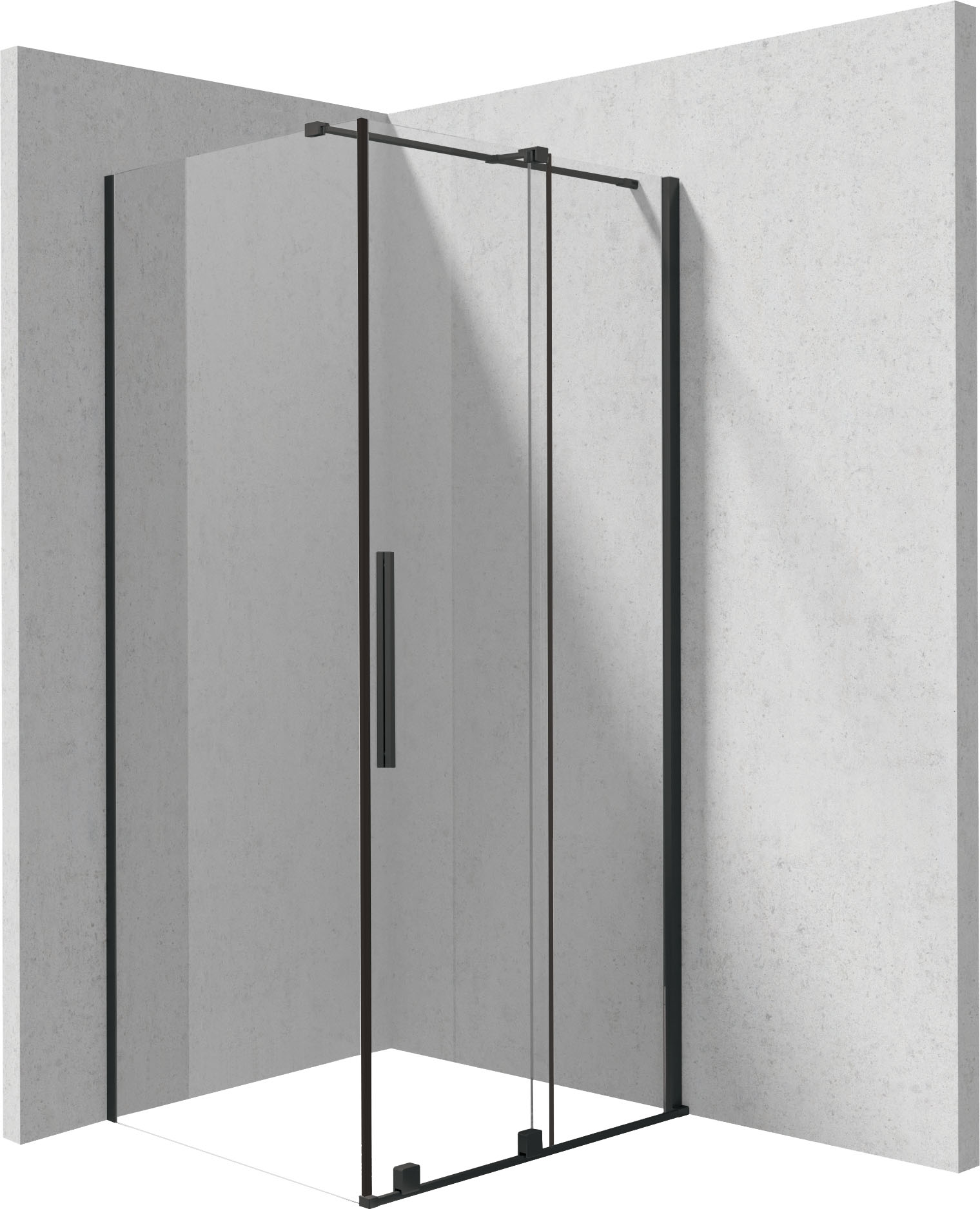 Deante Prizma cabină de duș 120x80 cm dreptunghiular negru mat/sticlă transparentă KPNNP12S08