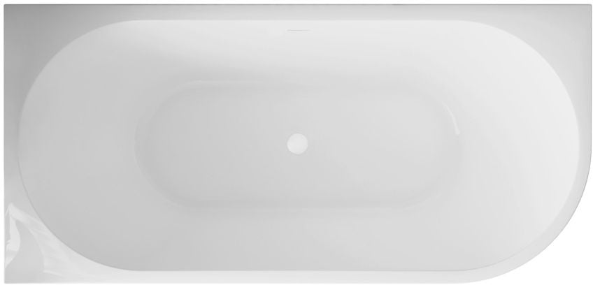 Invena Astri cadă de perete 160x80 cm ovală alb AN-03-16L