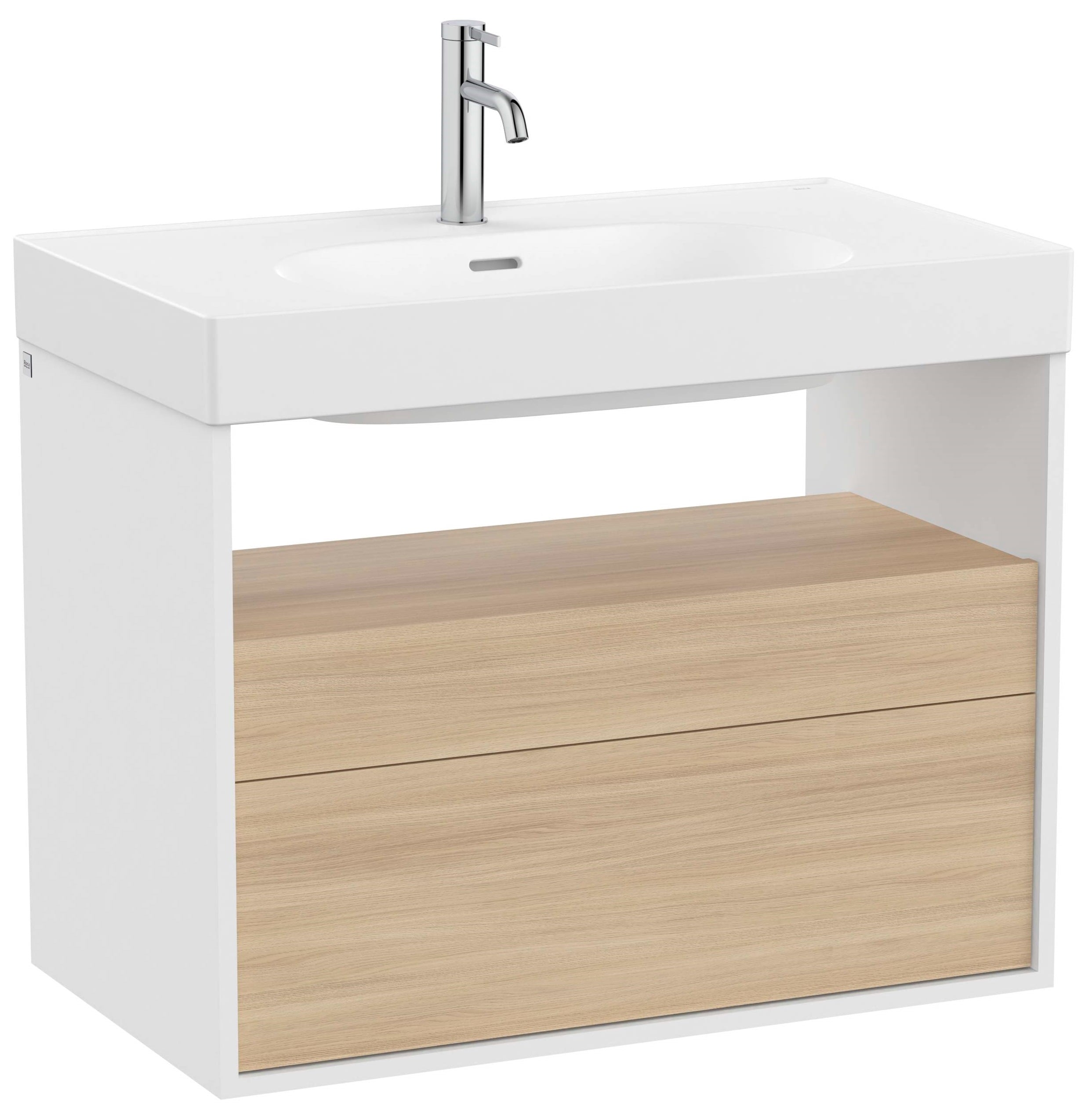 Roca Meridian dulap 80x46x56.5 cm sub chiuveta pe perete alb-stejar A858107607