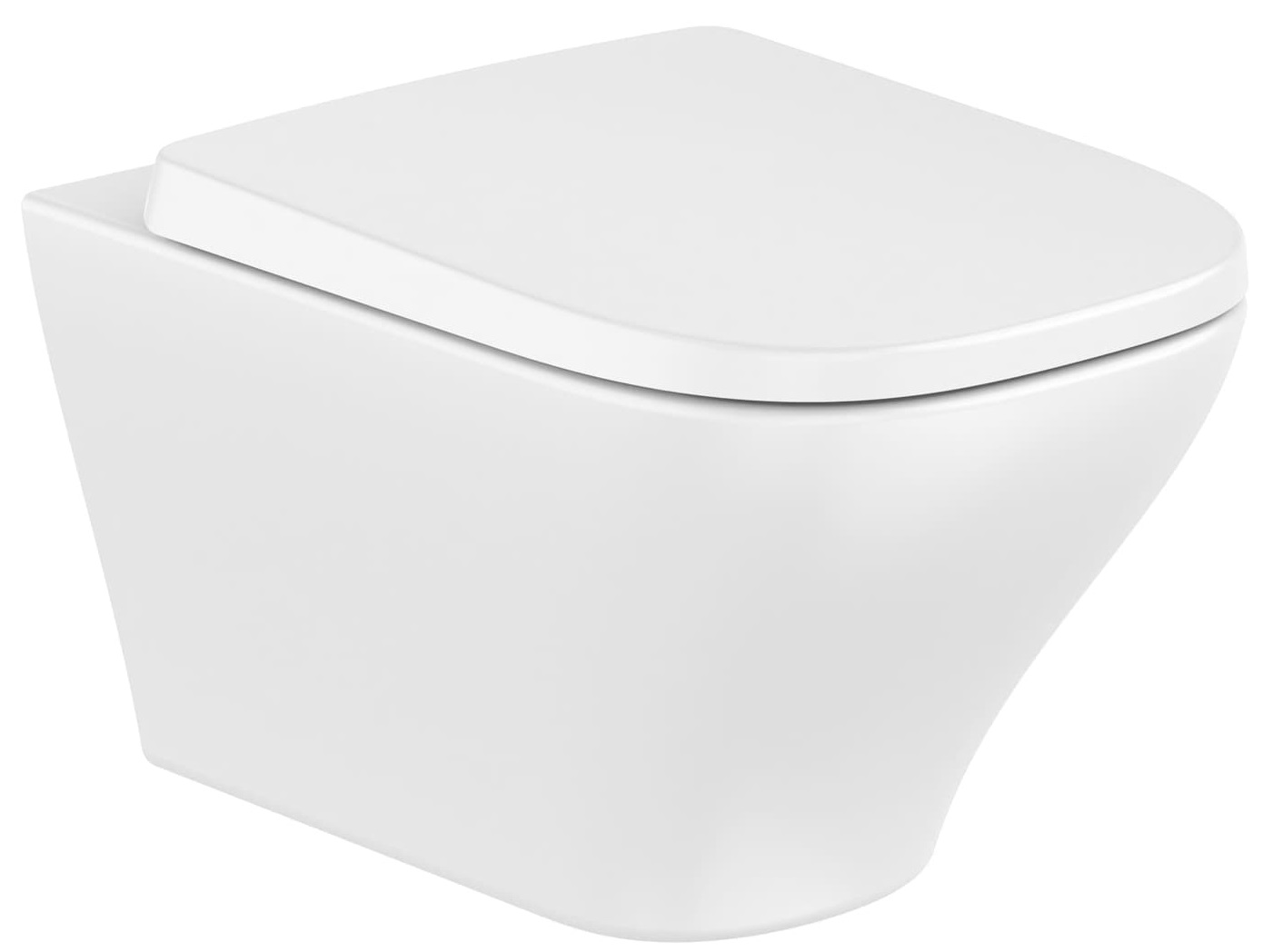 Roca Optica vas wc cu capac soft-close agăţat fără margine cu spălare turbionară alb lucios A34HD11000