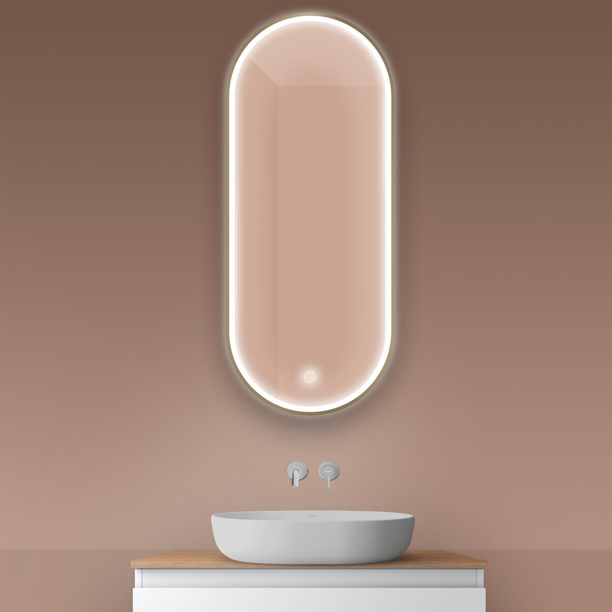 Oltens Nordlis oglindă 50x120 cm oval cu iluminare cu covoraș de încălzire 64104510