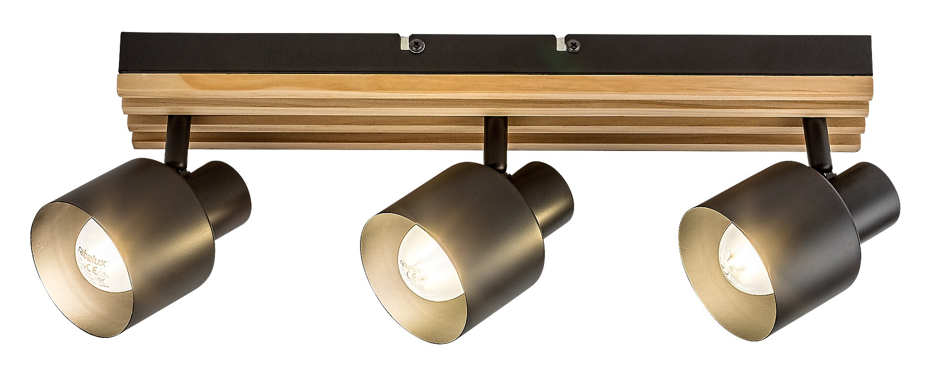 Rabalux Noxelle lampă de tavan 3x10 W negru-lemn 73422
