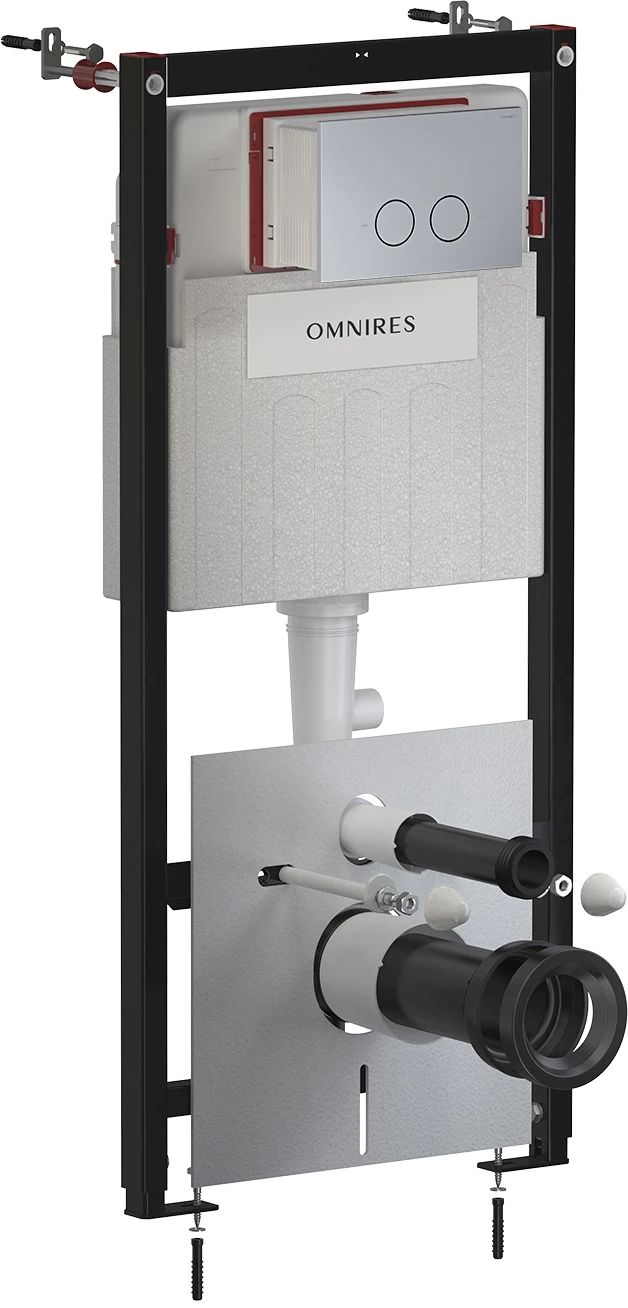 Omnires Flush Set cadru ascuns cu buton de acționare pentru vas wc suspendat STFWC1R45-RNI