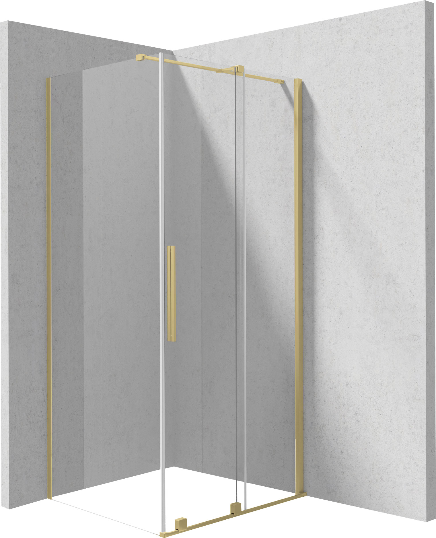 Deante Prizma cabină de duș 100x90 cm dreptunghiular auriu periat/sticlă transparentă KPNRP10S09