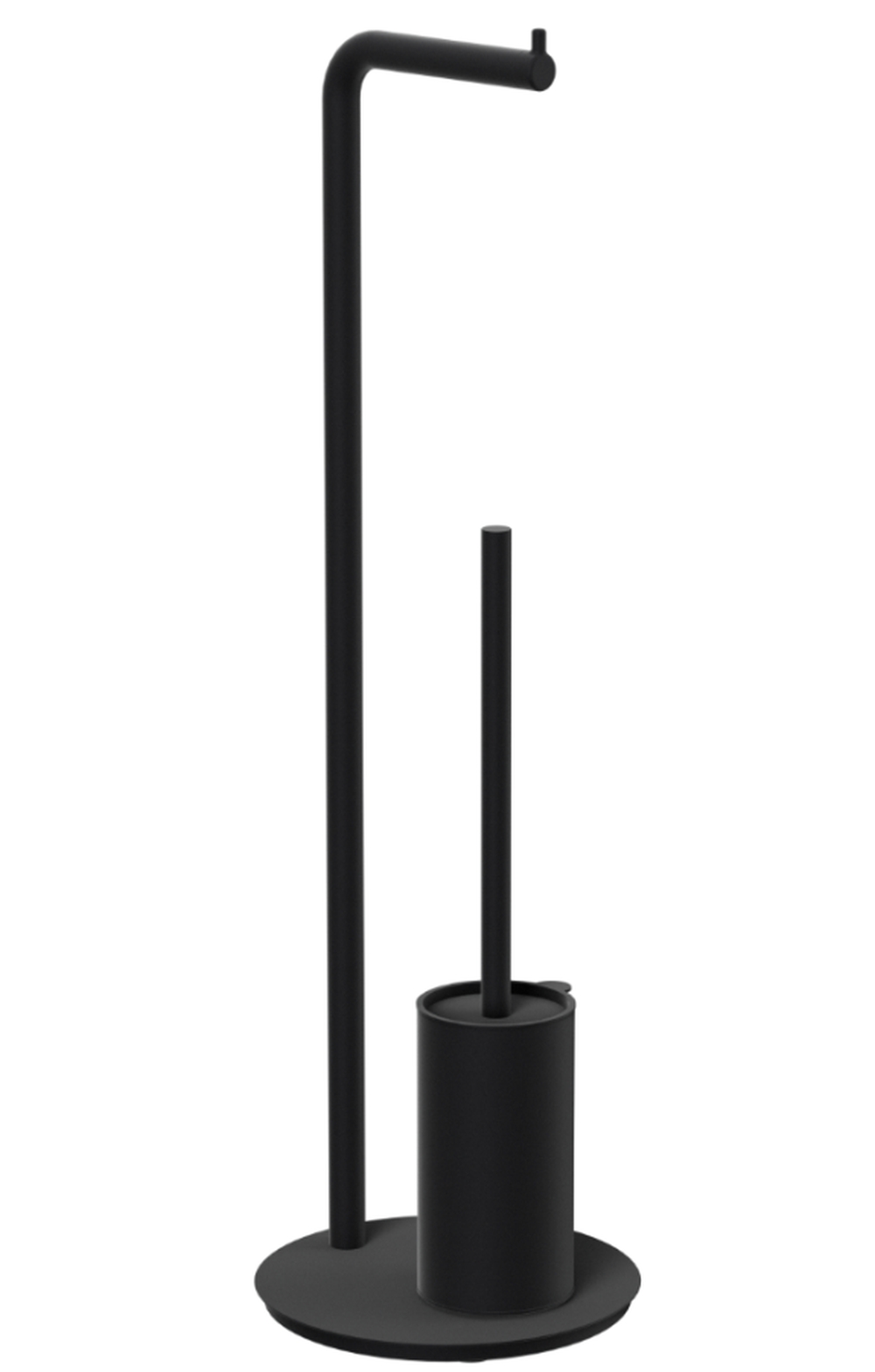 Excellent Fido suport pentru hârtie igienică cu perie de toaletă negru DOEX.1417BL