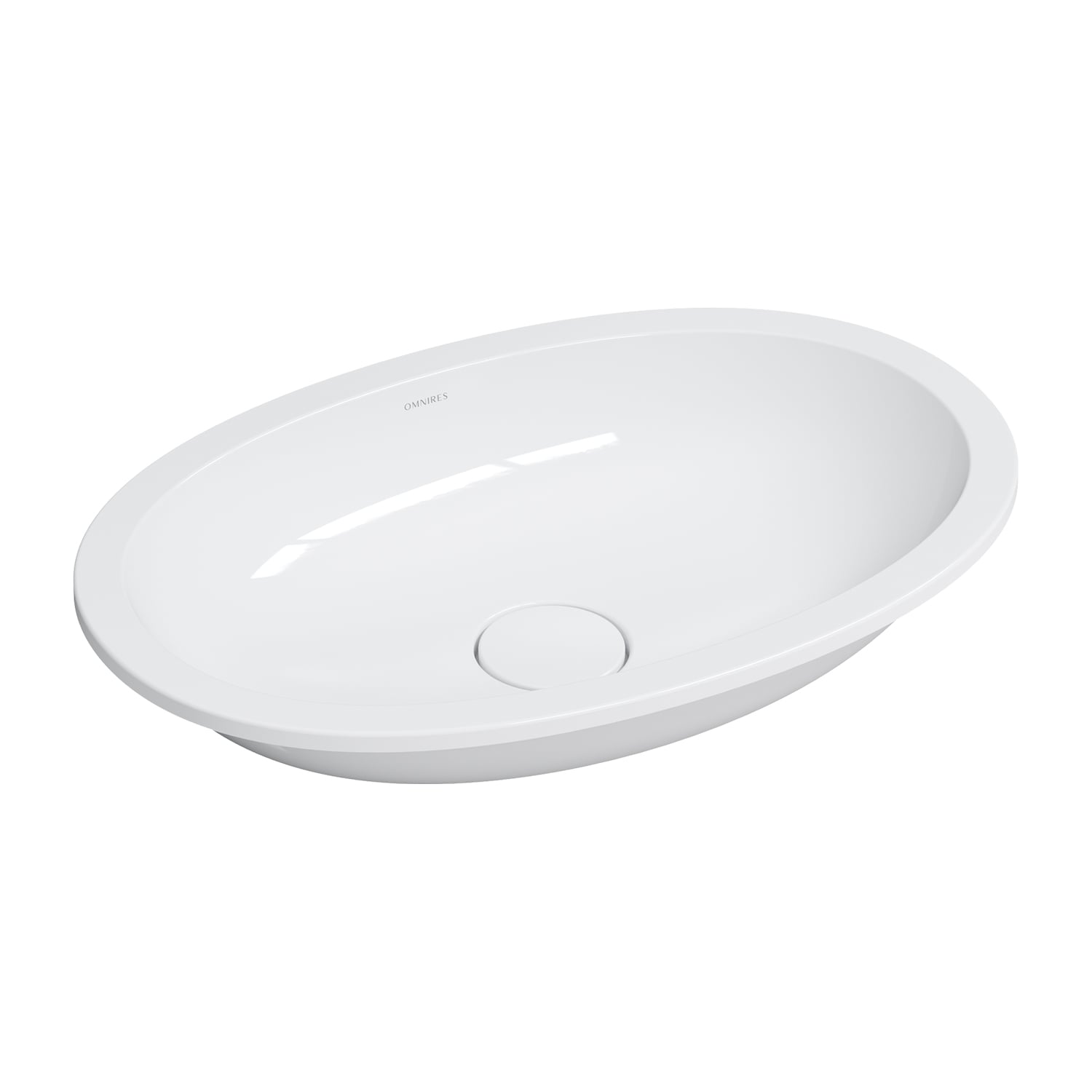 Omnires Shell M+ lavoar 54x34 cm ovale sub blat alb SHELL540UPBP