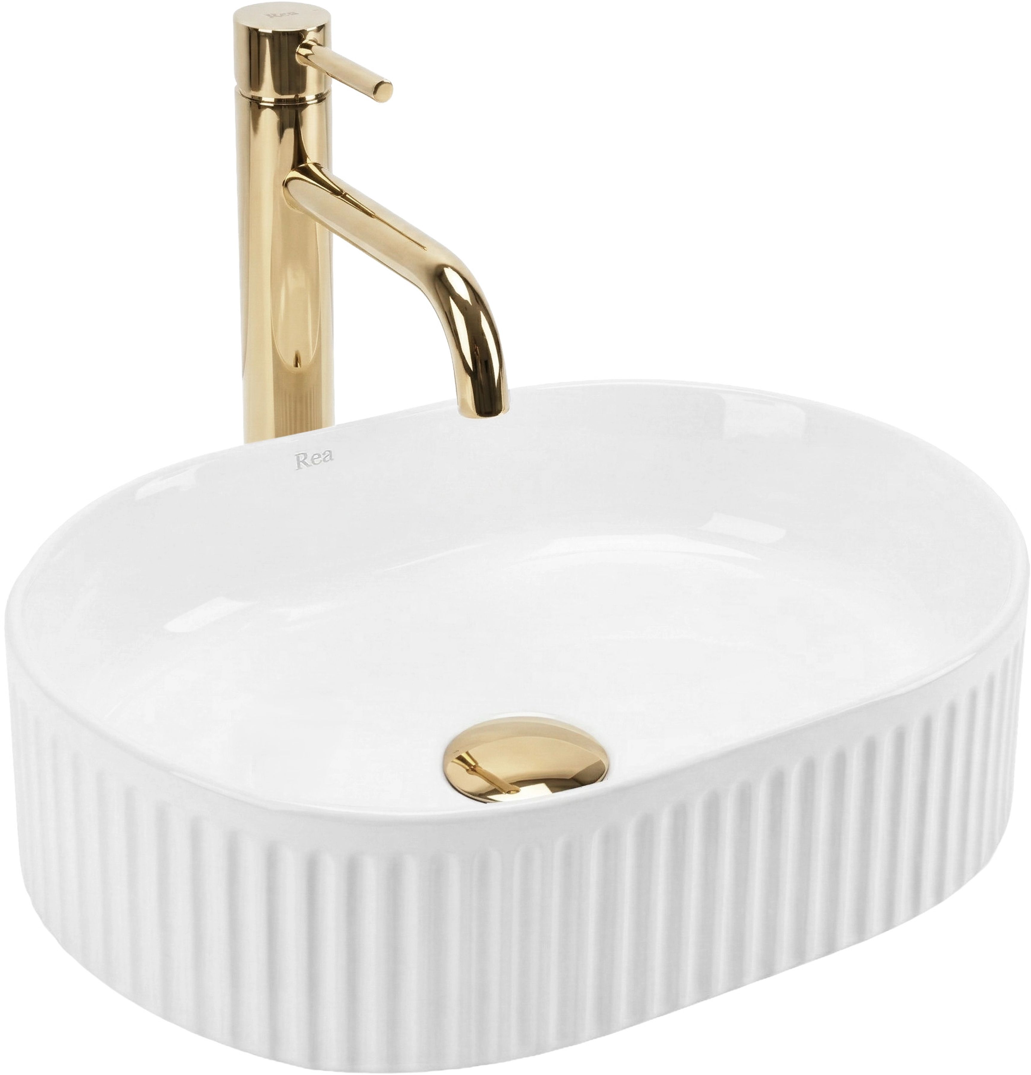 Rea Vanda lavoar 40x30 cm ovale de blat alb REA-U3536