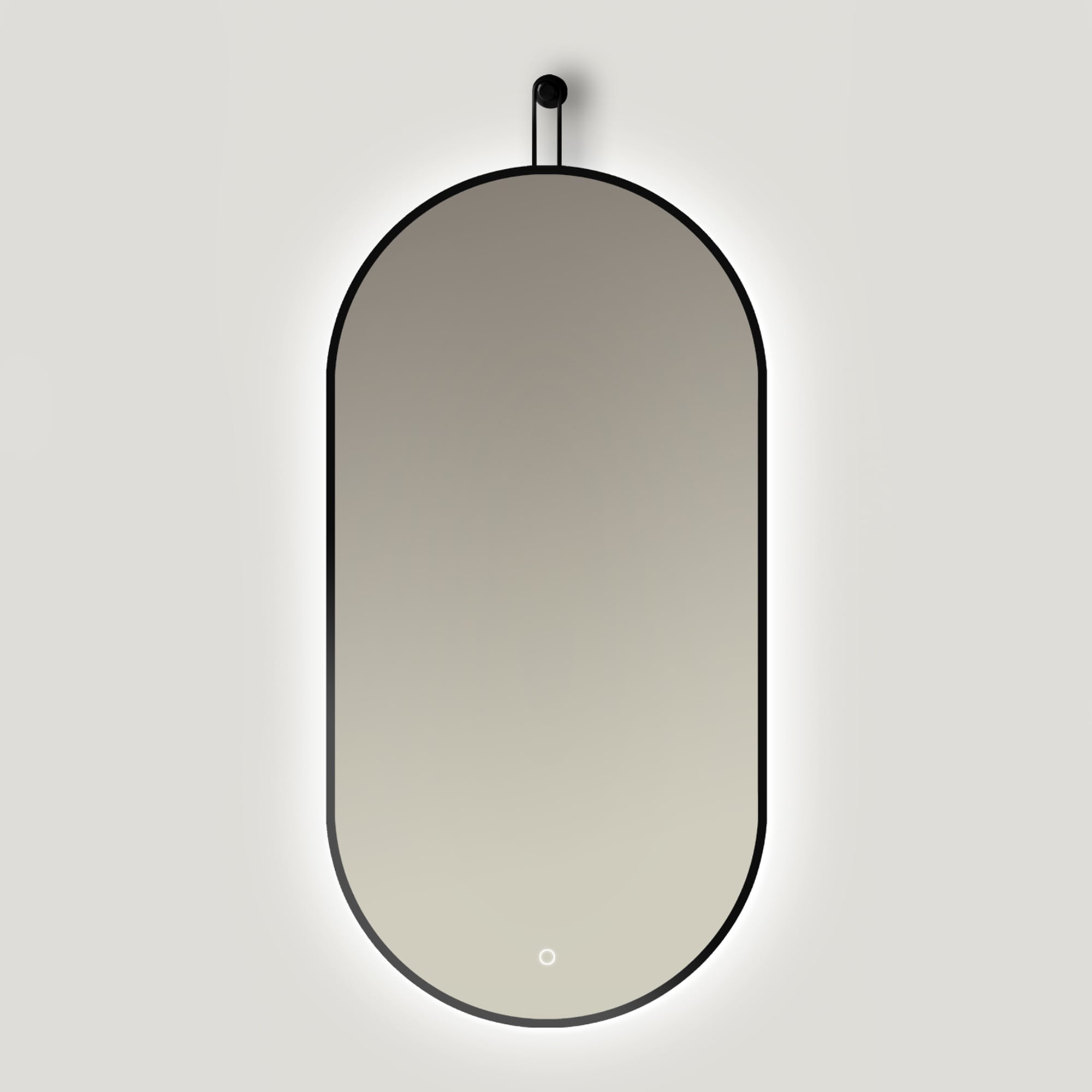 Ars Longa Avanti oglindă 50x100 cm oval cu iluminare negru LED-AVANTI50100-C