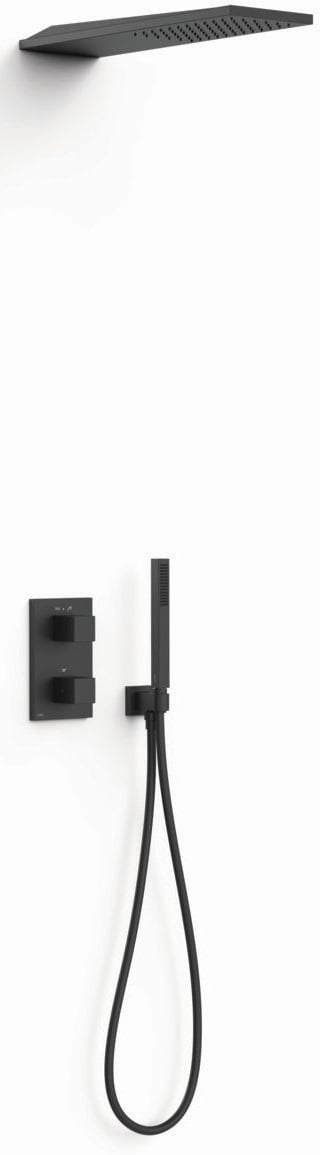 Tres Therm-Box set de duș ascuns cu termostat cu duș de ploaie negru 20235055NM