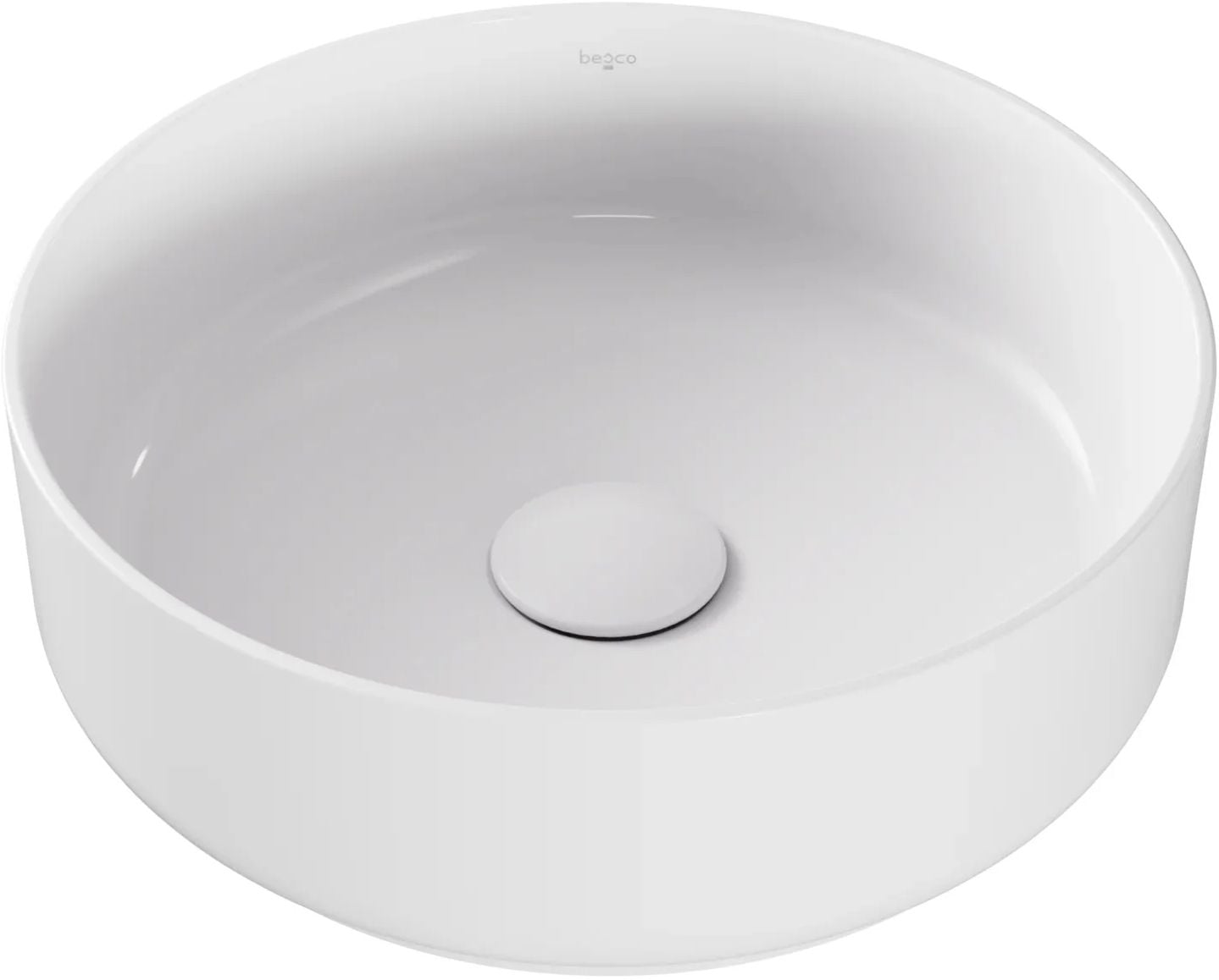 Besco Clea lavoar 34.6x34.6 cm rotund de blat alb luciu UNC-35-CLB