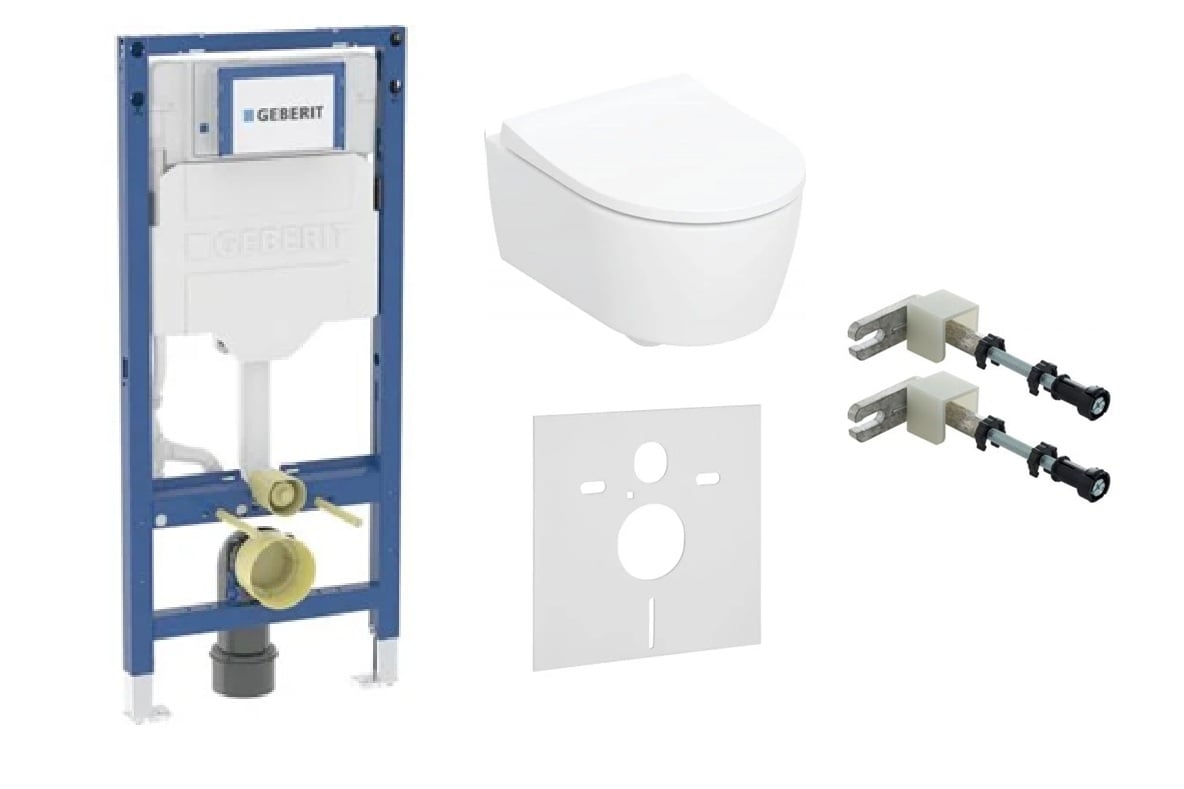 Set vas WC Geberit iCon 503.232.00.1, cadru încastrat Geberit Duofix 111.320.00.6, 111.815.00.1, 156.050.00.1