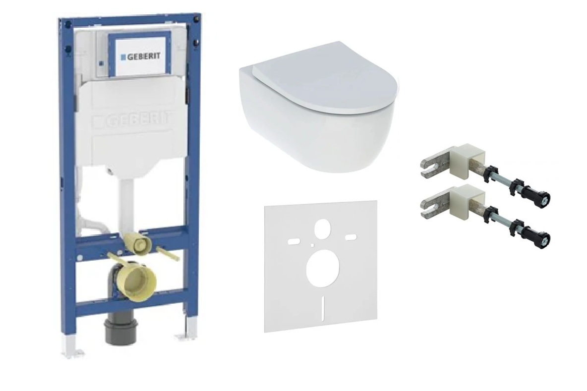 Set vas WC Geberit iCon 503.233.00.1, cadru încastrat Geberit Duofix 111.320.00.6, 111.815.00.1, 156.050.00.1