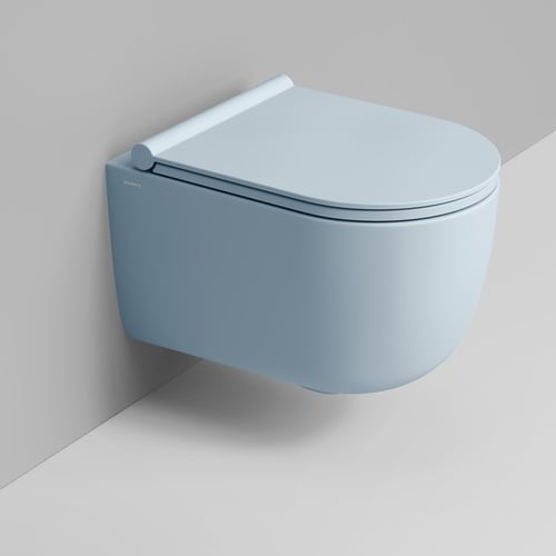 Ceramica Dolomite Mirto Round vas wc agăţat fără margine cu spălare turbionară albastru mat D474971
