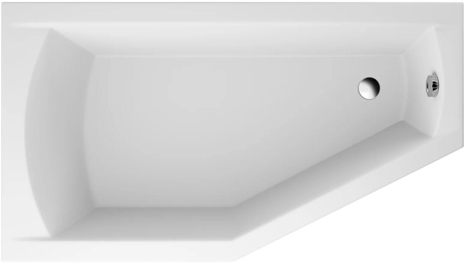 Polimat Selena cadă de colț 140x90 cm partea stângă alb 00570
