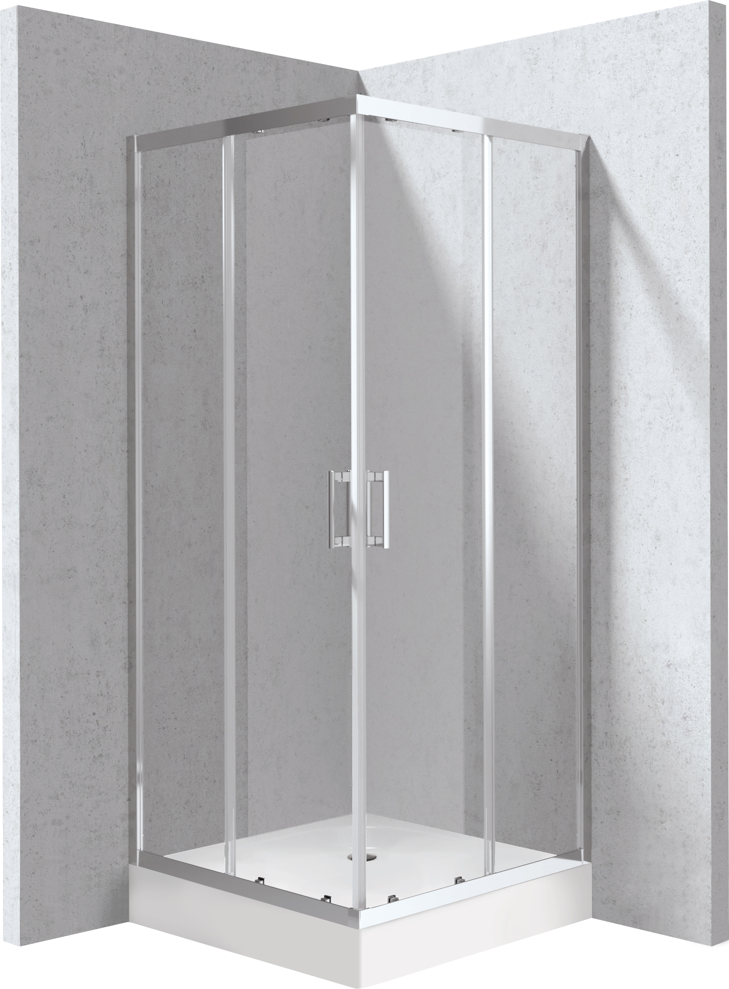 Deante Funkia Evo cabină cu cădiță 90x90 cm pătrat crom luciu/sticlă transparentă KYCZ0099P
