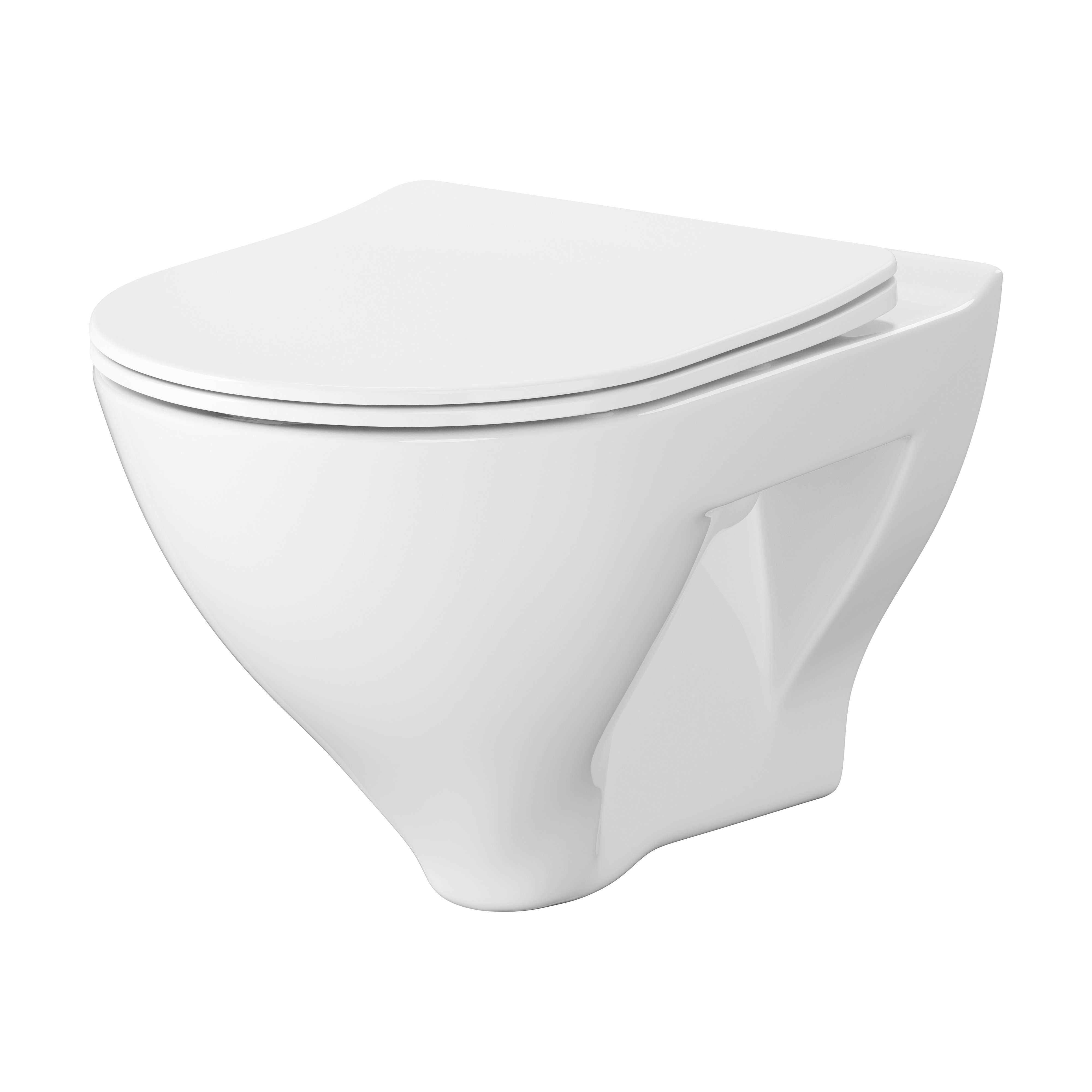Cersanit Mille vas wc cu capac soft-close agăţat fără margine cu spălare turbionară alb lucios S4042-002
