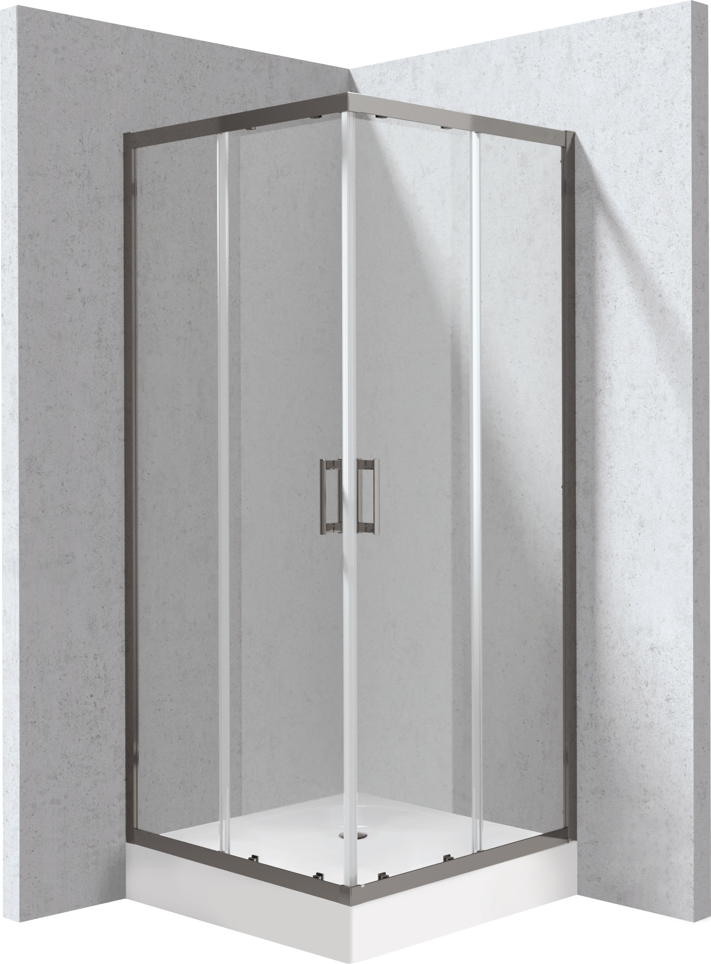 Deante Funkia Evo cabină cu cădiță 80x80 cm pătrat grafit mat/sticlă transparentă KYC_ZD088P