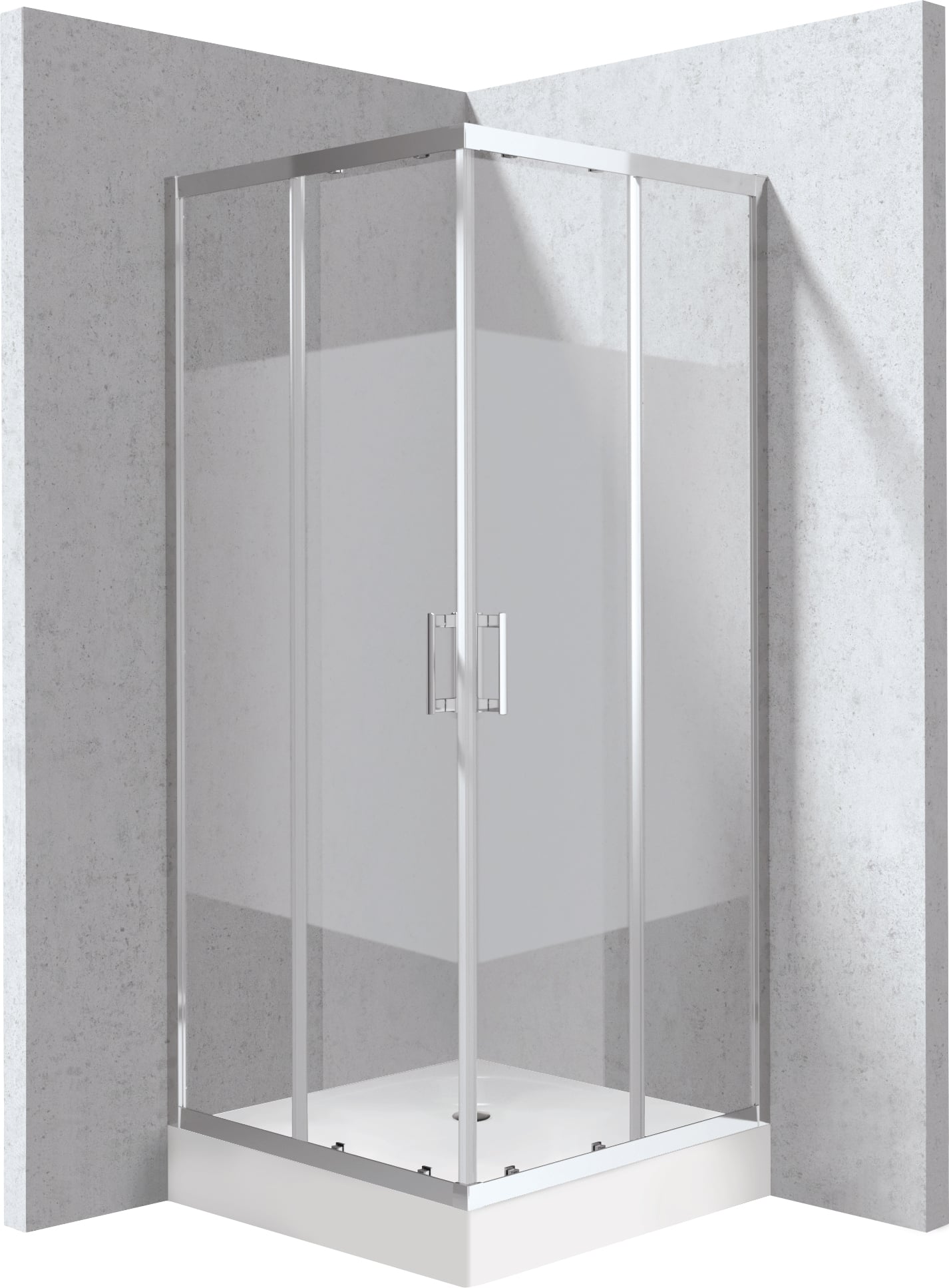 Deante Funkia Evo cabină cu cădiță 80x80 cm pătrat crom luciu/sticlă transparentă KYC_Z0E88P