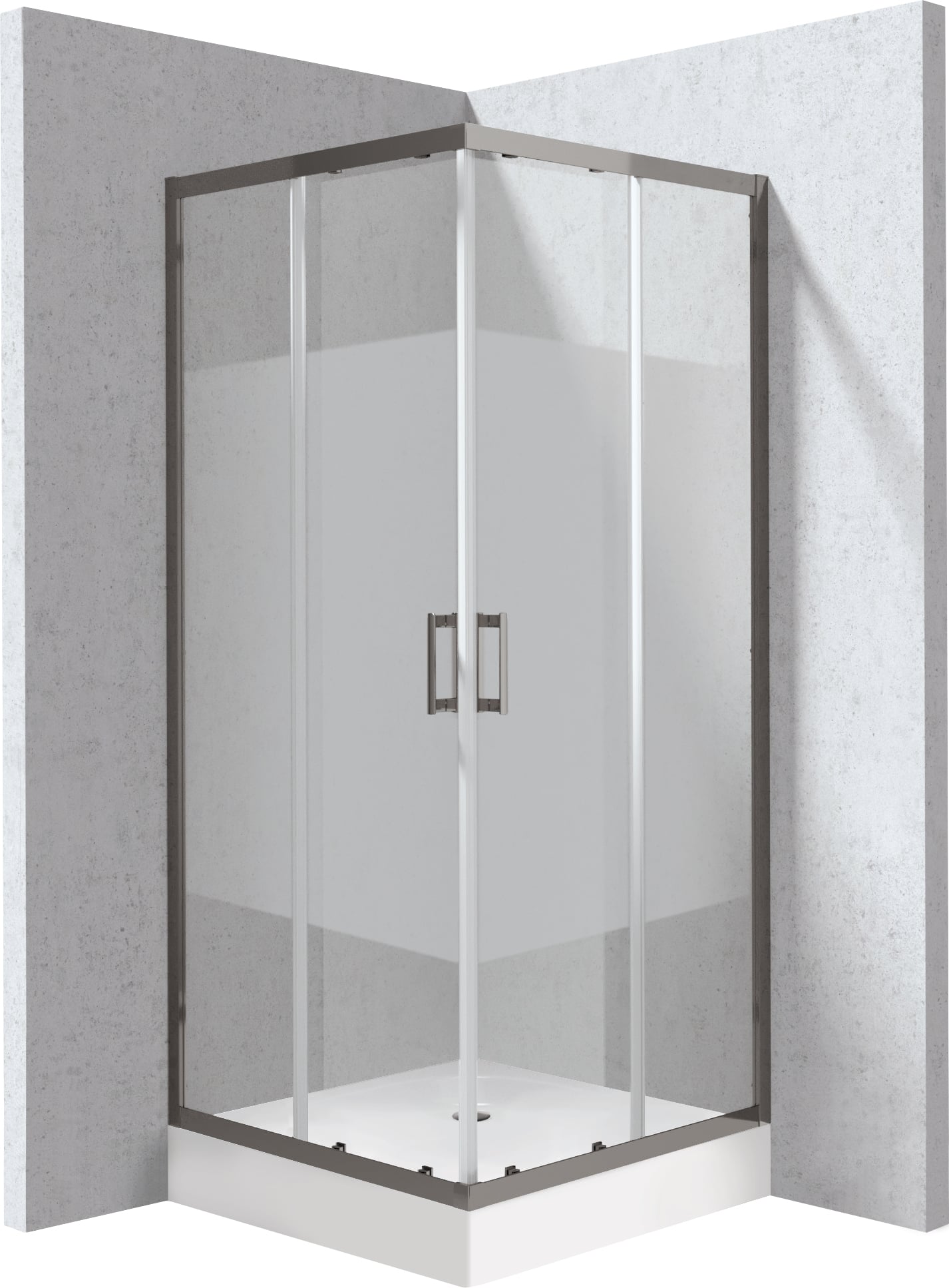 Deante Funkia Evo cabină cu cădiță 80x80 cm pătrat grafit mat/sticlă cu model KYC_ZDE88P