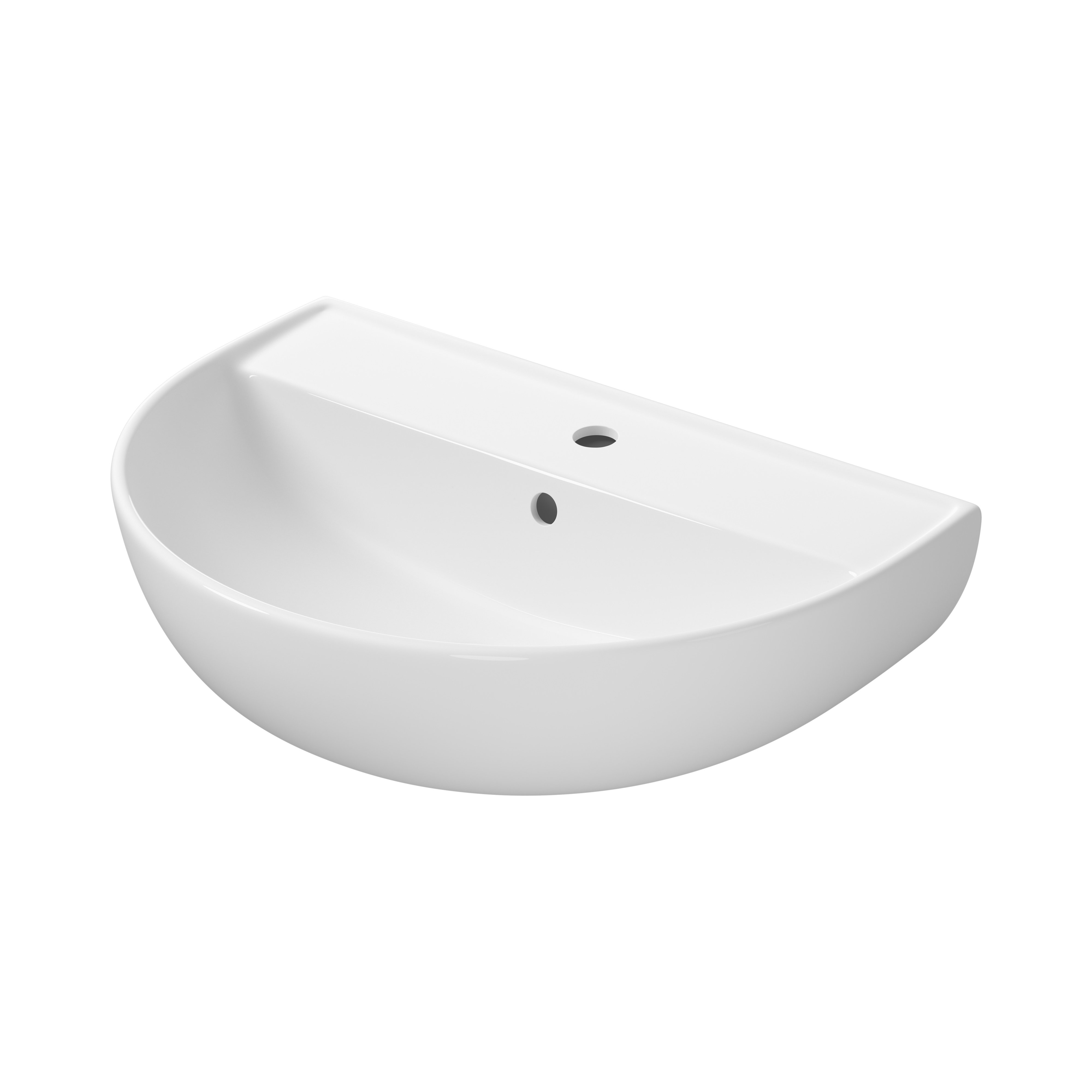 Cersanit Ovida lavoar 61x43.5 cm semicircular clasică alb luciu K36-032