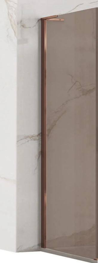 Rea Hugo perete de duș 30 cm cupru periat/sticlă maro REA-K6965