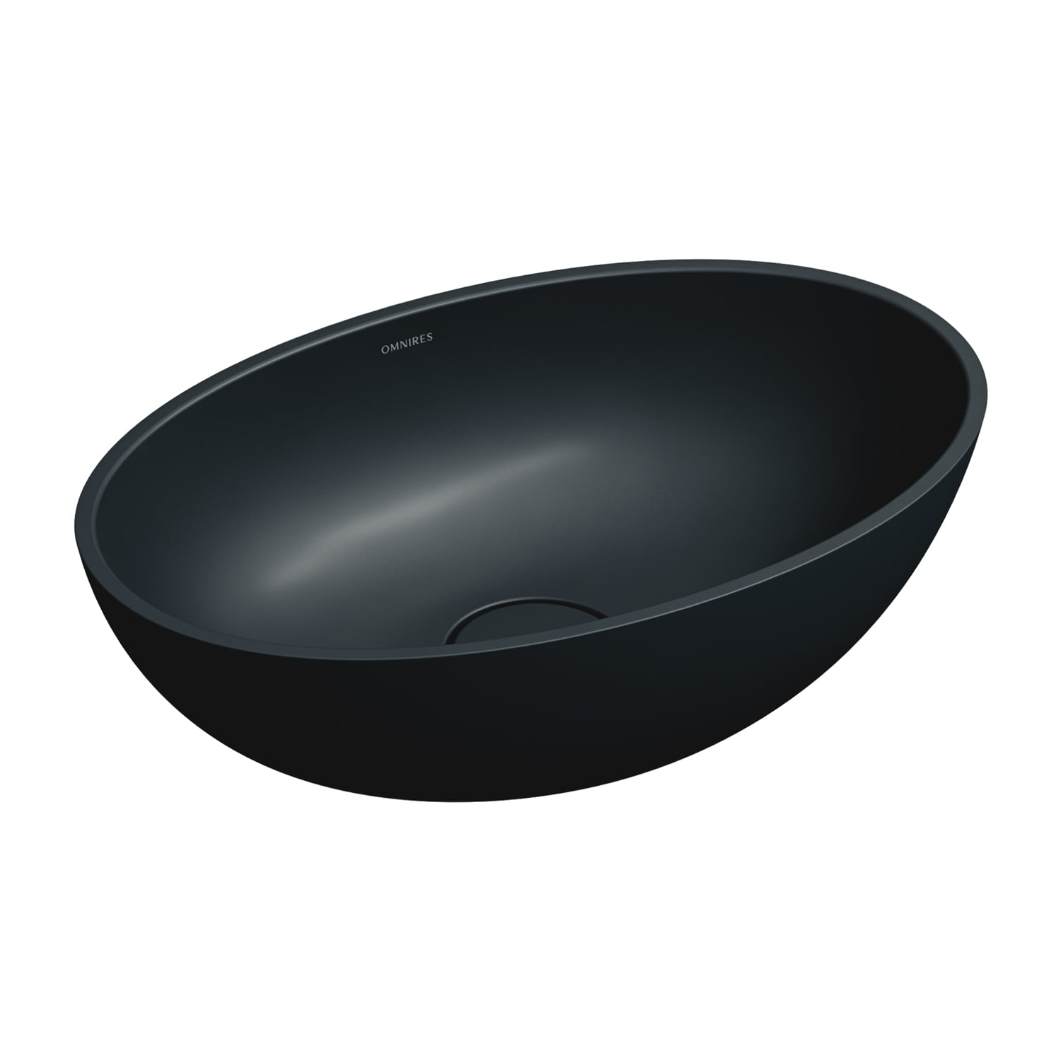 Omnires Shell M+ lavoar 50x32 cm ovale de blat negru mat SHELL500UNBLV
