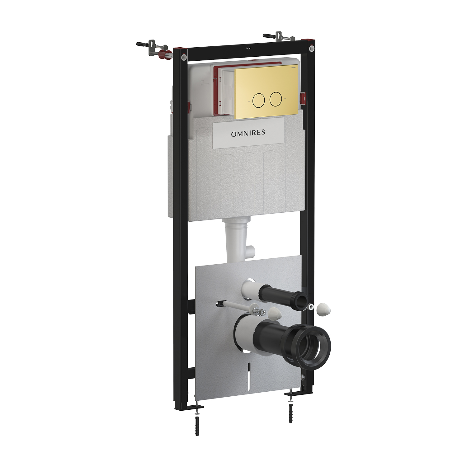 Omnires Flush Set cadru ascuns cu buton de acționare pentru vas wc suspendat STFWC1R45-RBSB