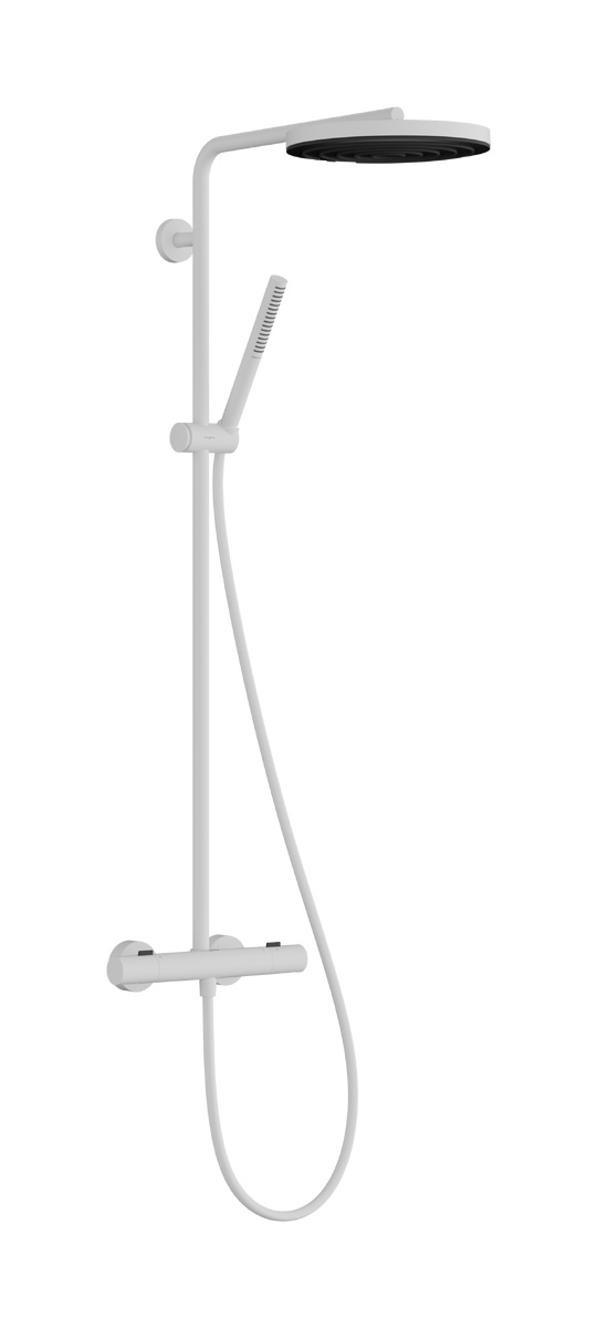 Hansgrohe Pulsify S Puro set de duș perete cu termostat cu duș de ploaie alb 24222700