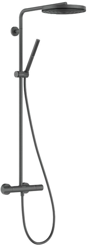 Hansgrohe Pulsify S Puro set de duș perete cu termostat cu duș de ploaie crom-negru 24222340