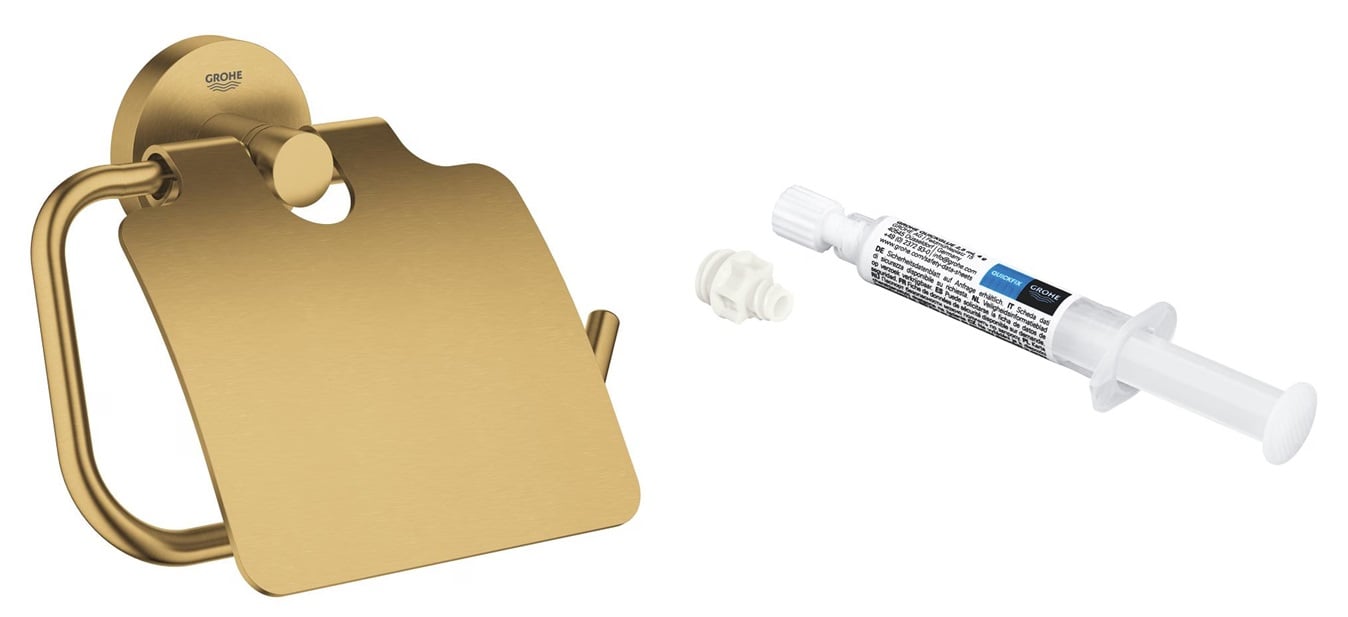 Set suport pentru hârtie igienică Grohe Start 41179GN0, adeziv Grohe QuickGlue 41127000